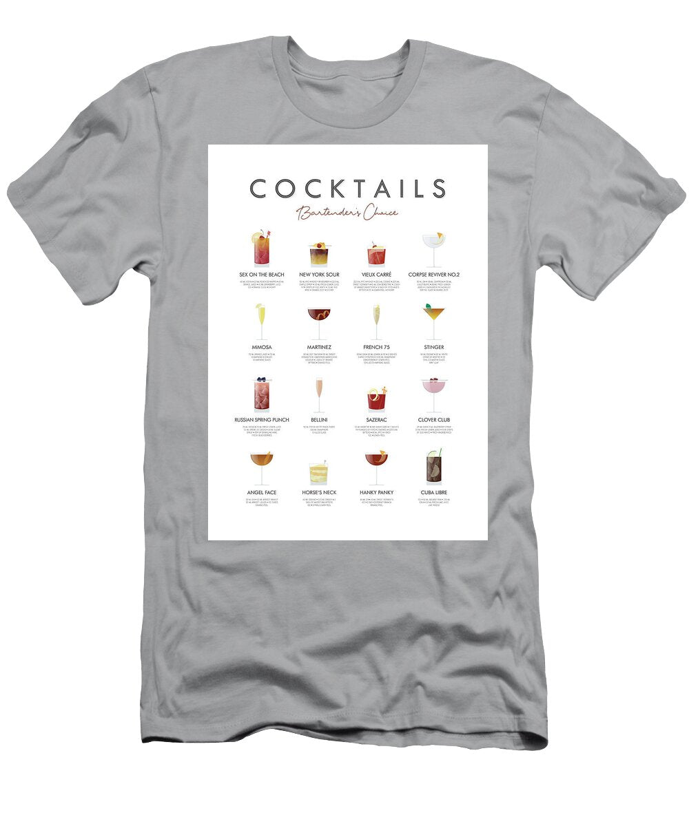 Bartenders Cocktail Guide Dennson Creative T-Shirt
