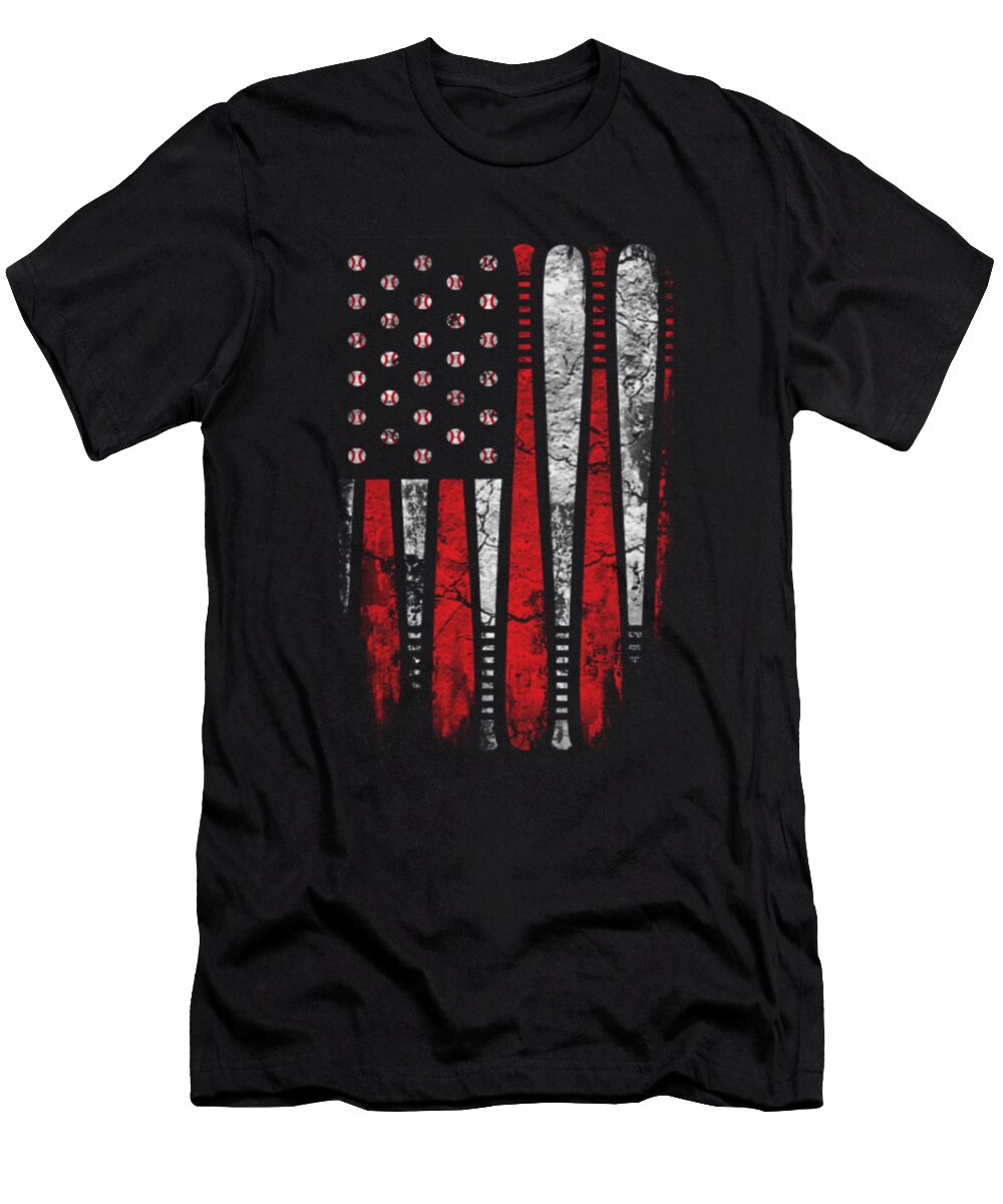 Baseball American Flag Vintage Tinh Tran Le Thanh T-Shirt