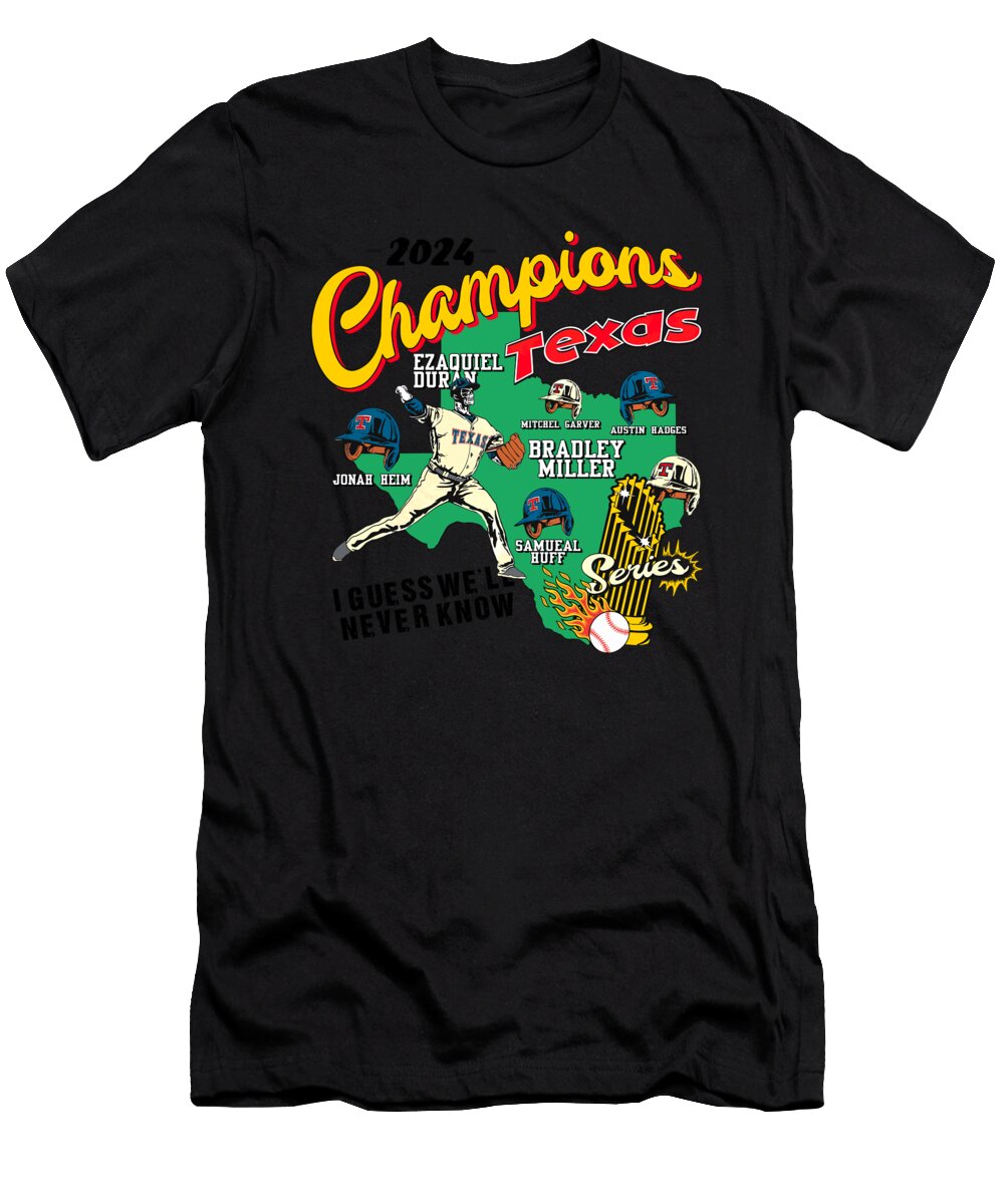 Baseball Champions Rangers Champions World Series Celebration Poster Art Georgina V Bryce T-Shirt