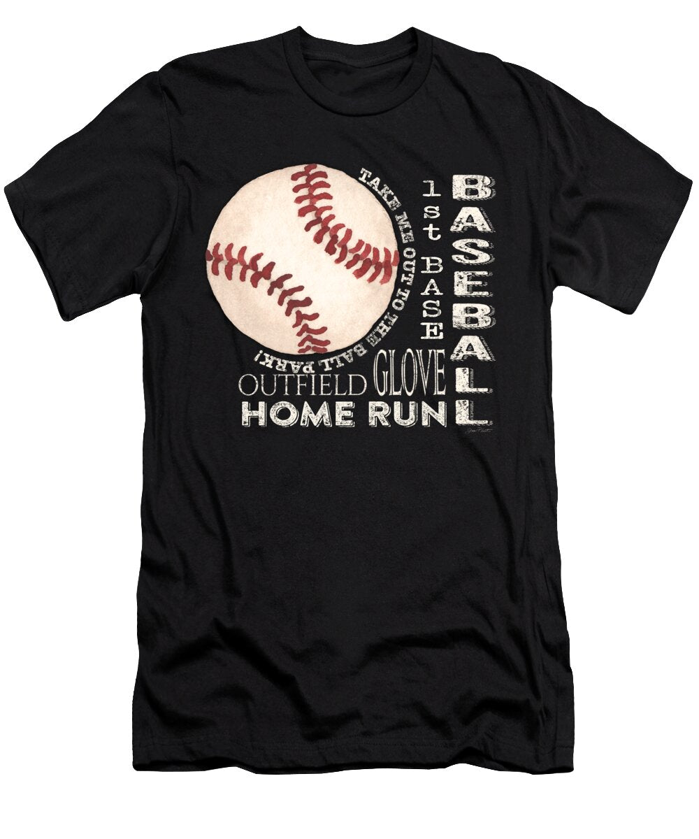 Baseball on Black Jean Plout T-Shirt