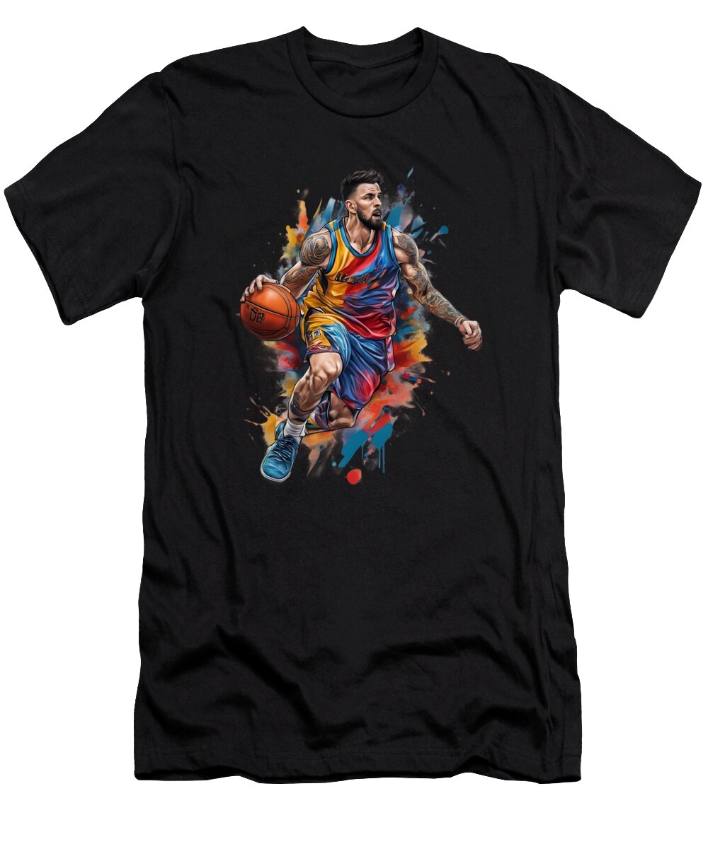Basketball Dribbling Anime Girl Nft T-Shirt