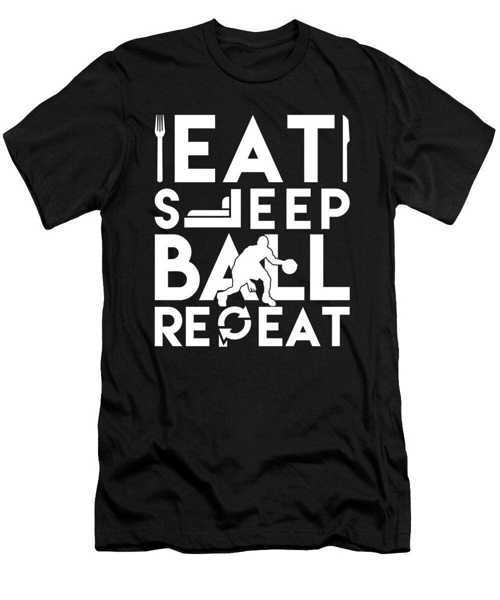 Basketball Eat Sleep Ball Repeat Jacob Zelazny T-Shirt