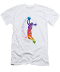 Basketball Girl Player Watercolor Silhouette White Lotus T-Shirt