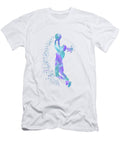 Basketball Girl Player Watercolor Teal Purple Sports Artwork White Lotus T-Shirt