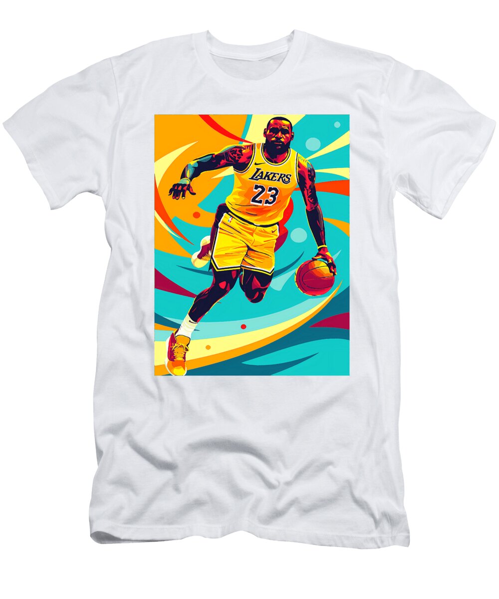 Basketball Player in Vibrant Motion Kenvin Tran T-Shirt