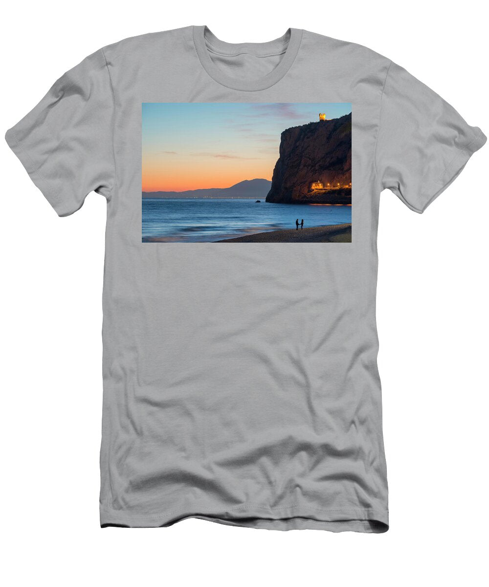 Beach Cliff Liguria Italy Franco Cogoli T-Shirt