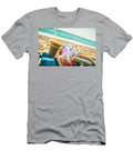 Beach with Ice Coffee Drink Snorkel Diving Equipment Hat and Sun Glasses with Sea Background Catalin Iliescu T-Shirt