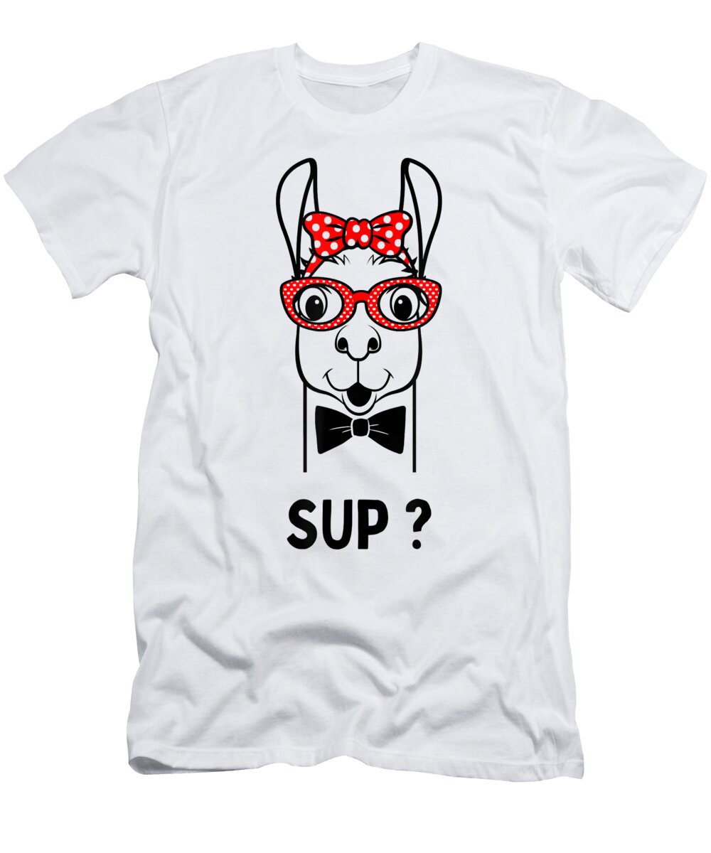 Beautiful Alpaca with Glasses Funny Saying Animal Love Llama Alpaca Vintage Ezone Prints T-Shirt