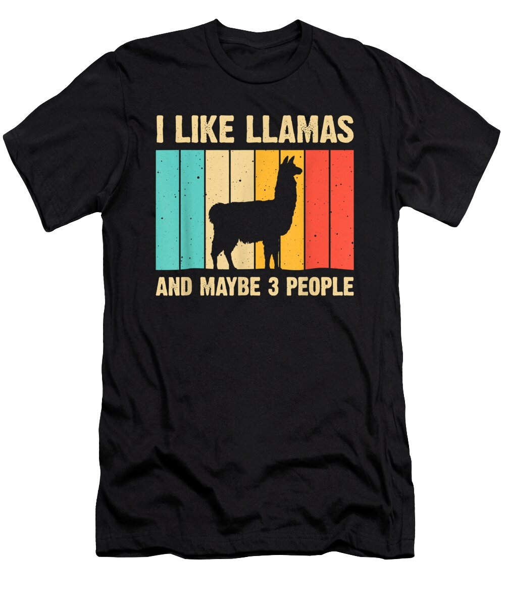 Beautiful Funny Llama Design for Kids Men Women Alpaca Lover Farming Retro Vintage Ezone Prints T-Shirt