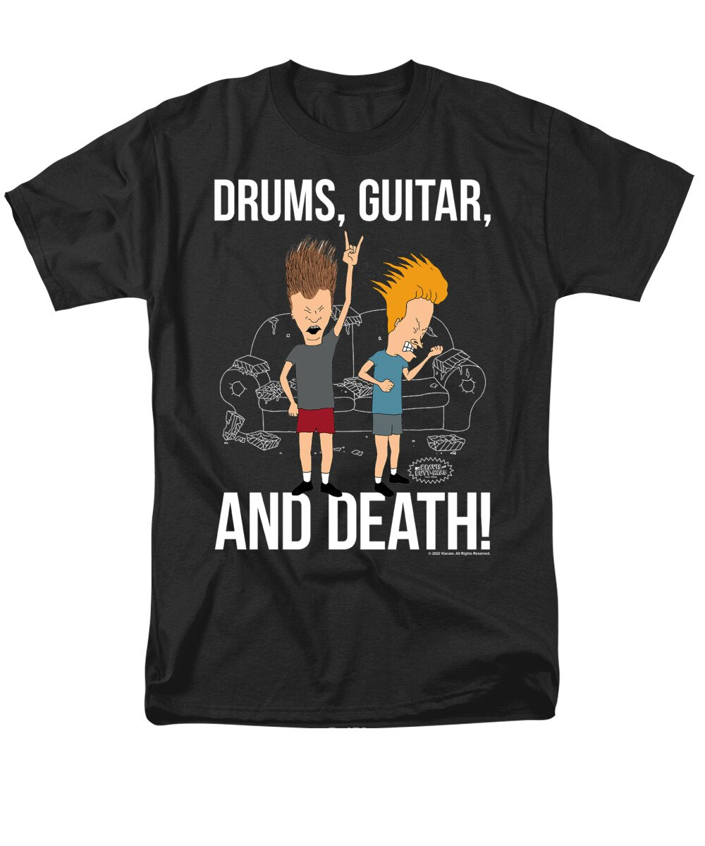 Beavis and Butthead Drums Guitar and Death Brand a T-Shirt