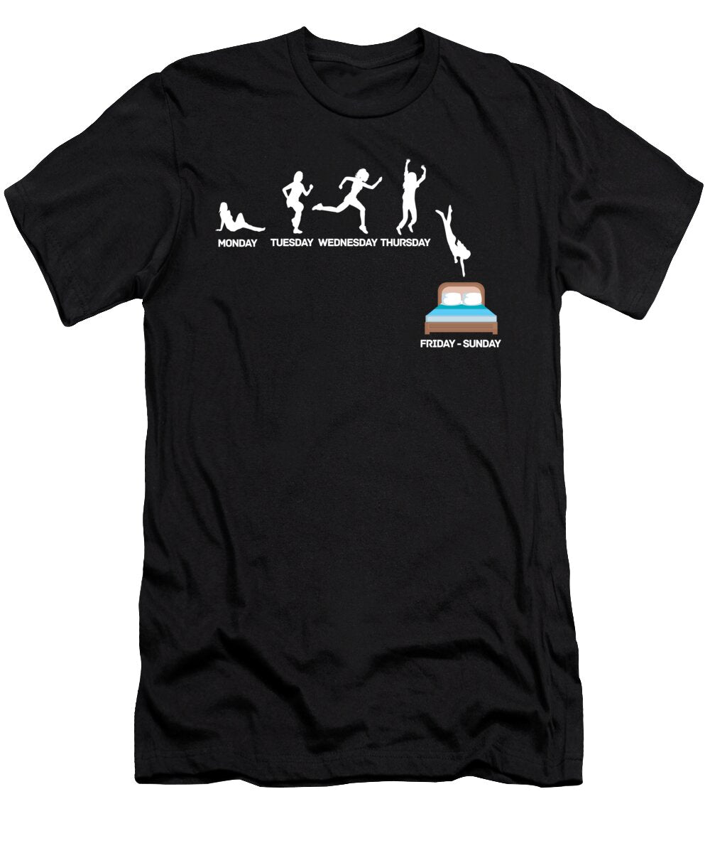 Bed Diver Days Funny Bedtime Sleeping Sleep Relax Florian Dold Art T-Shirt