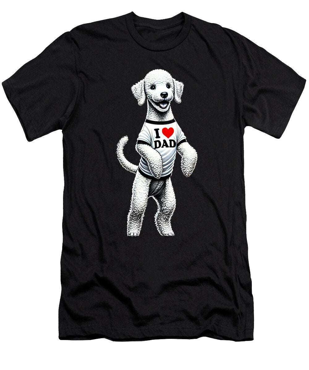 Bedlington Terrier Dad I Love Dad Bedlington Terrier Lover Job T-Shirt