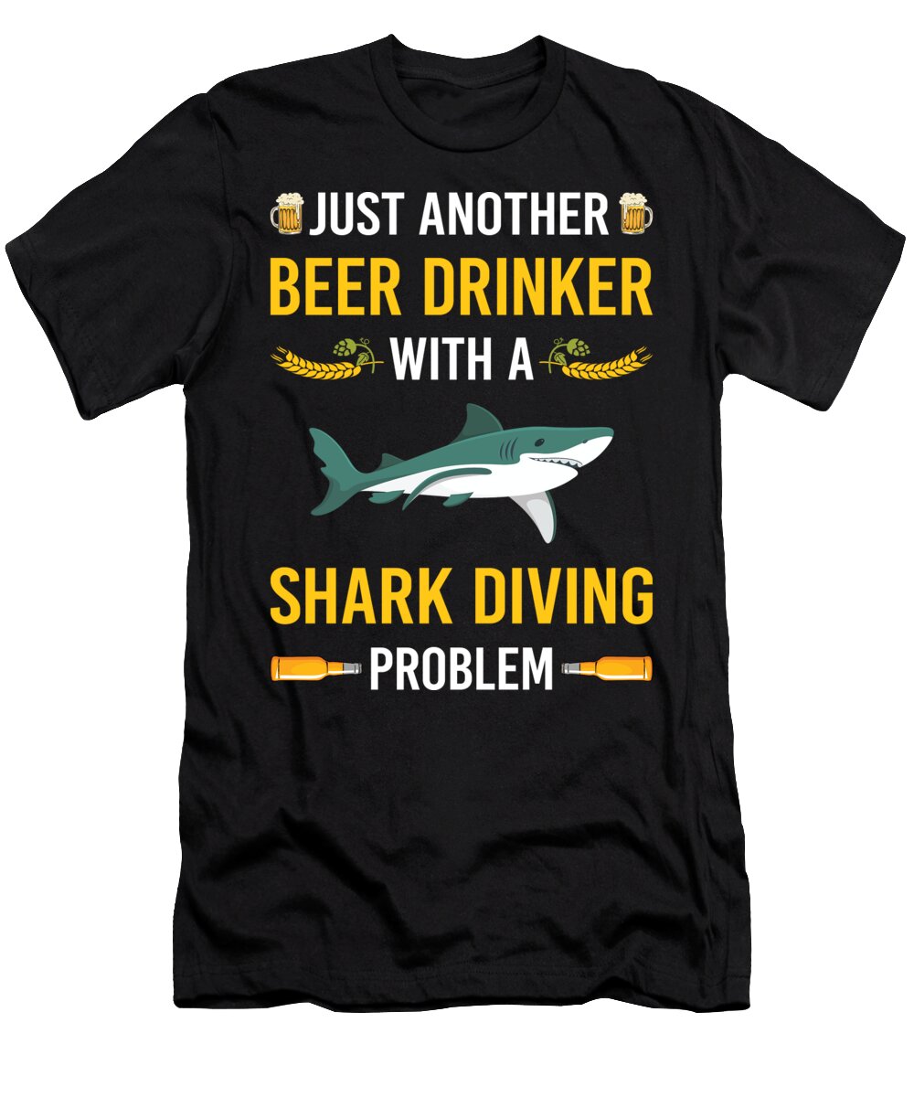 Beer Drinker Shark Diving Diver Petrona Romero T-Shirt