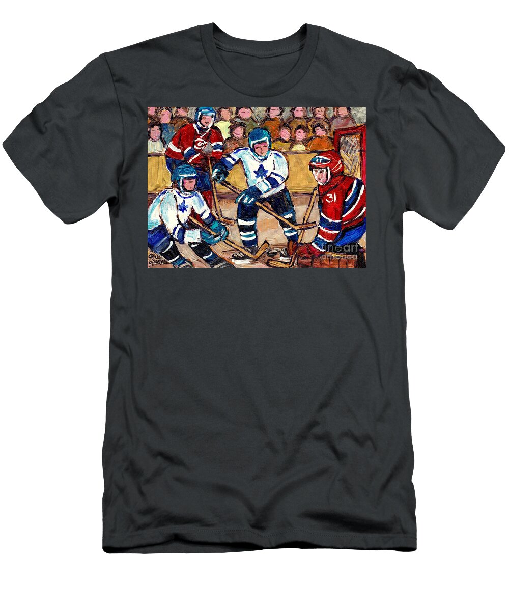 Bell Center Hockey Art Goalie Carey Price Makes a Save Original 6 Teams Habs Vs Leafs Carole Spandau Carole Spandau T-Shirt