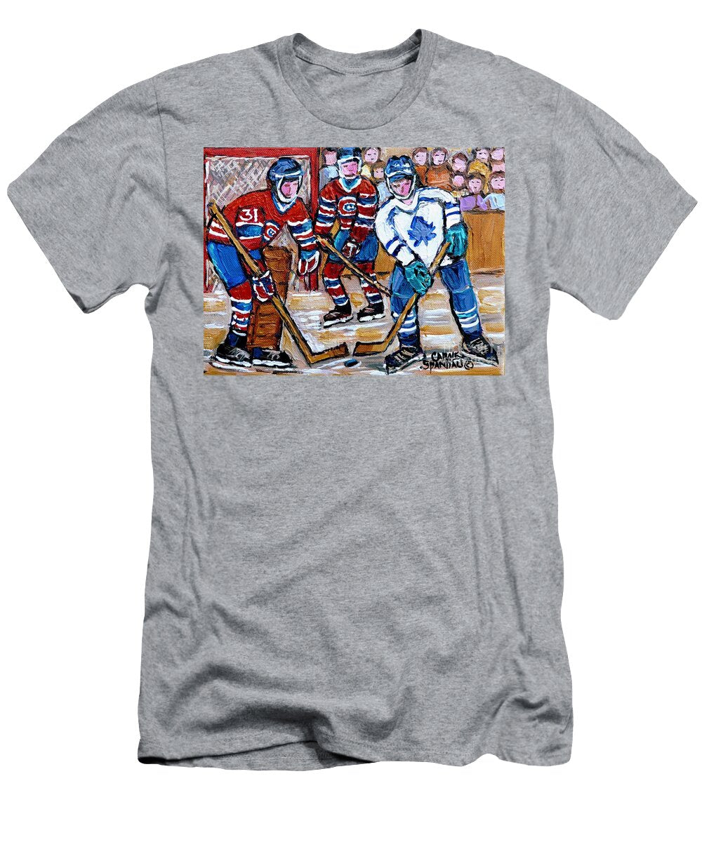 Bell Center Hockey Painting Carey Price Goalie Original 6 Habs Vs Leafs Hockey Art Carole Spandau Carole Spandau T-Shirt