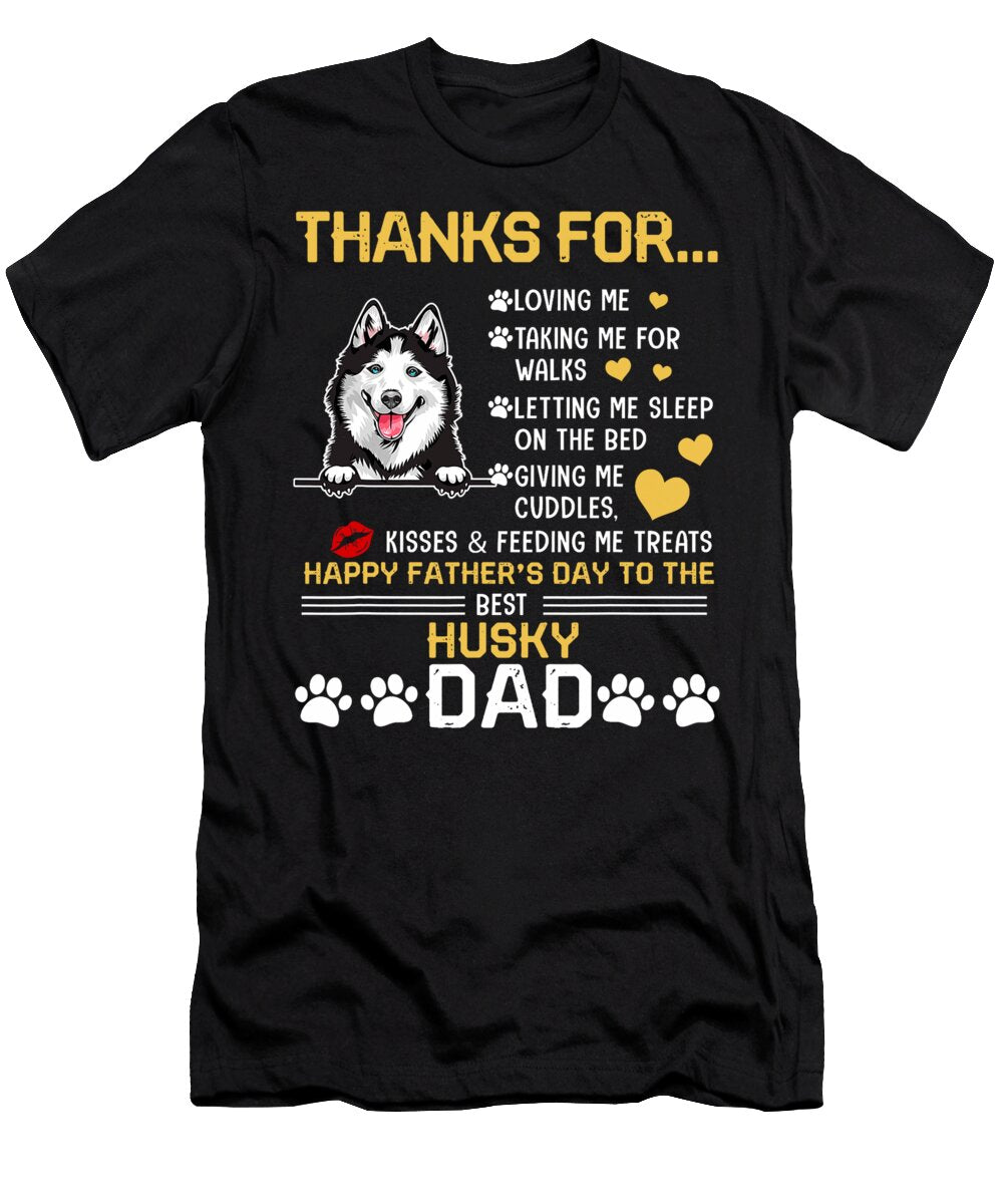 Best Husky Dog Dad Lover Happy Fathers Day Natalie Lidford T-Shirt