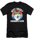 Best Husky Grandpa Ever Retro Fathers Day Dog Natalie Lidford T-Shirt
