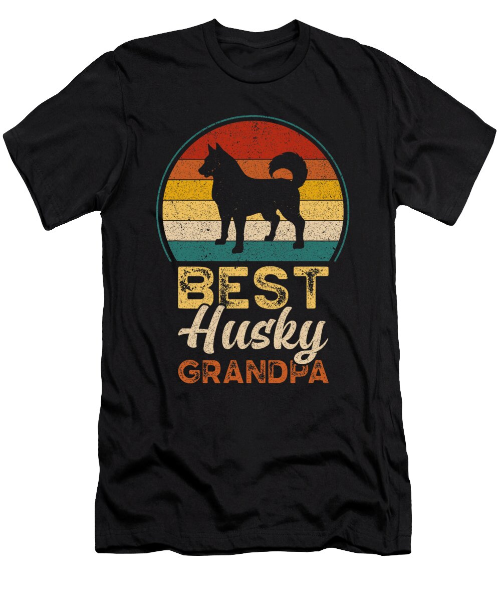Best Husky Grandpa Fathers Day Grandfather Natalie Lidford T-Shirt