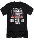 Best Truckin Big Sister Ever USA Flag Trucker Fathers Day Dhbubble T-Shirt