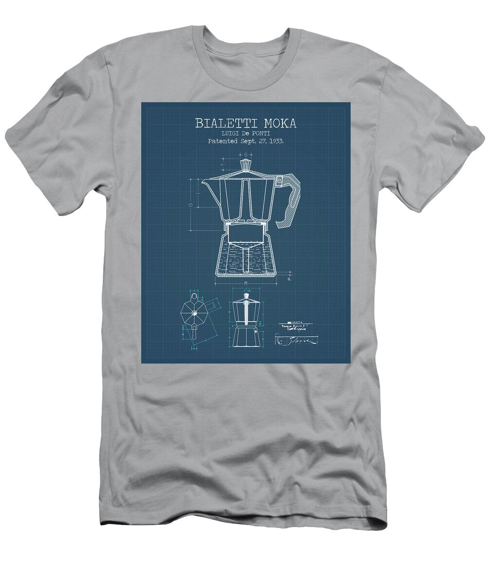Bialetti Moka Pot Blueprints Denny H T-Shirt