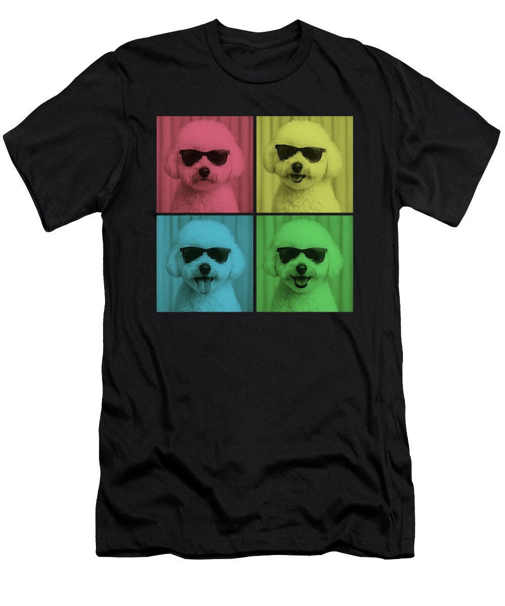Bichon Frise Pop Art Funny Dog Lover Photo Booth Sophie Eleanor T-Shirt