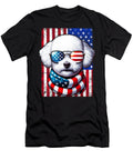 Bichon Frise USA Flag Sunglasses Patriotic Dog Yah Lishr T-Shirt