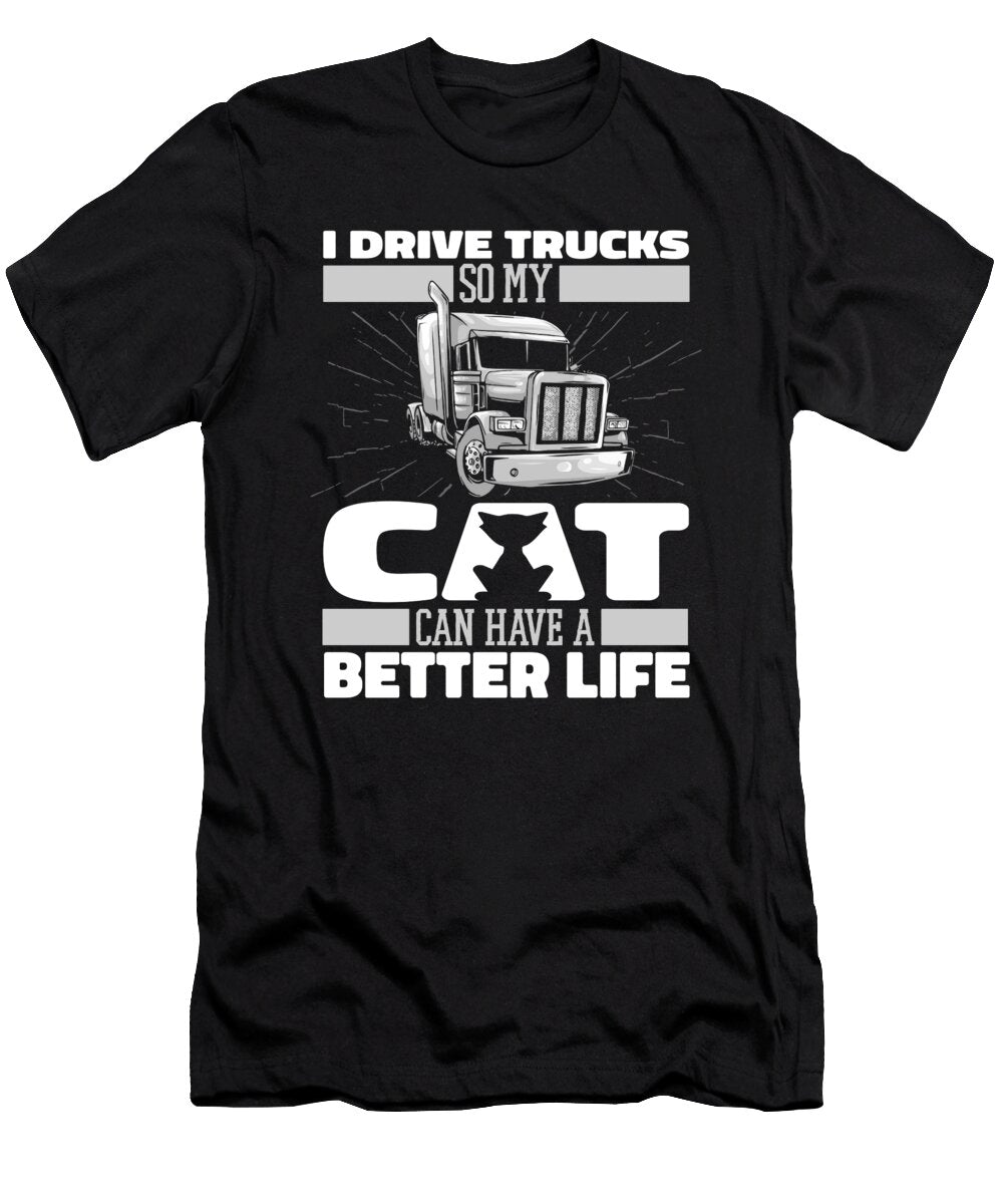 Big Rig Cat Trucking Trucker Truck Driver Crazy Squirrel T-Shirt