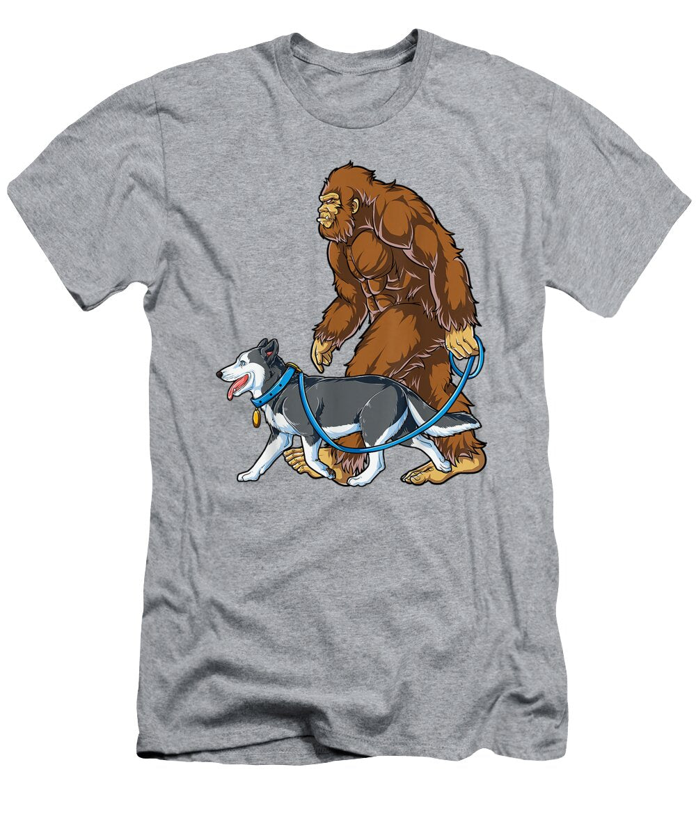 Bigfoot Dog Walkiberian Husky Asquatch Kids Men Yahia Wynter T-Shirt