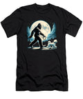 Bigfoot Sasquatch Bichon Frise Walking Dog Lover Moon Job T-Shirt