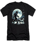 Bigfoot Sasquatch Poodle Walking Dog Lover Moon Job T-Shirt