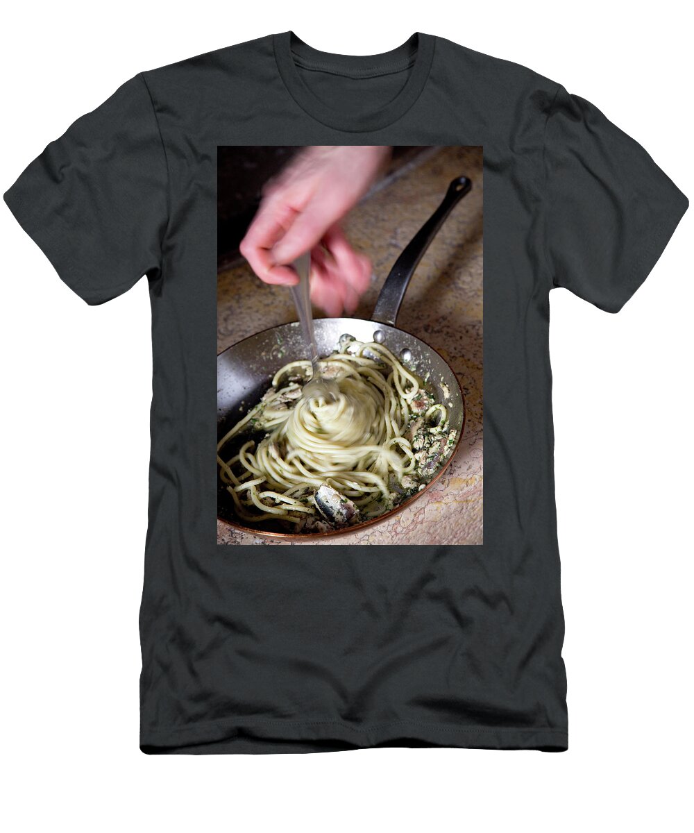 Bigoli Pasta with Sardines and Mint Sandra Raccanello T-Shirt