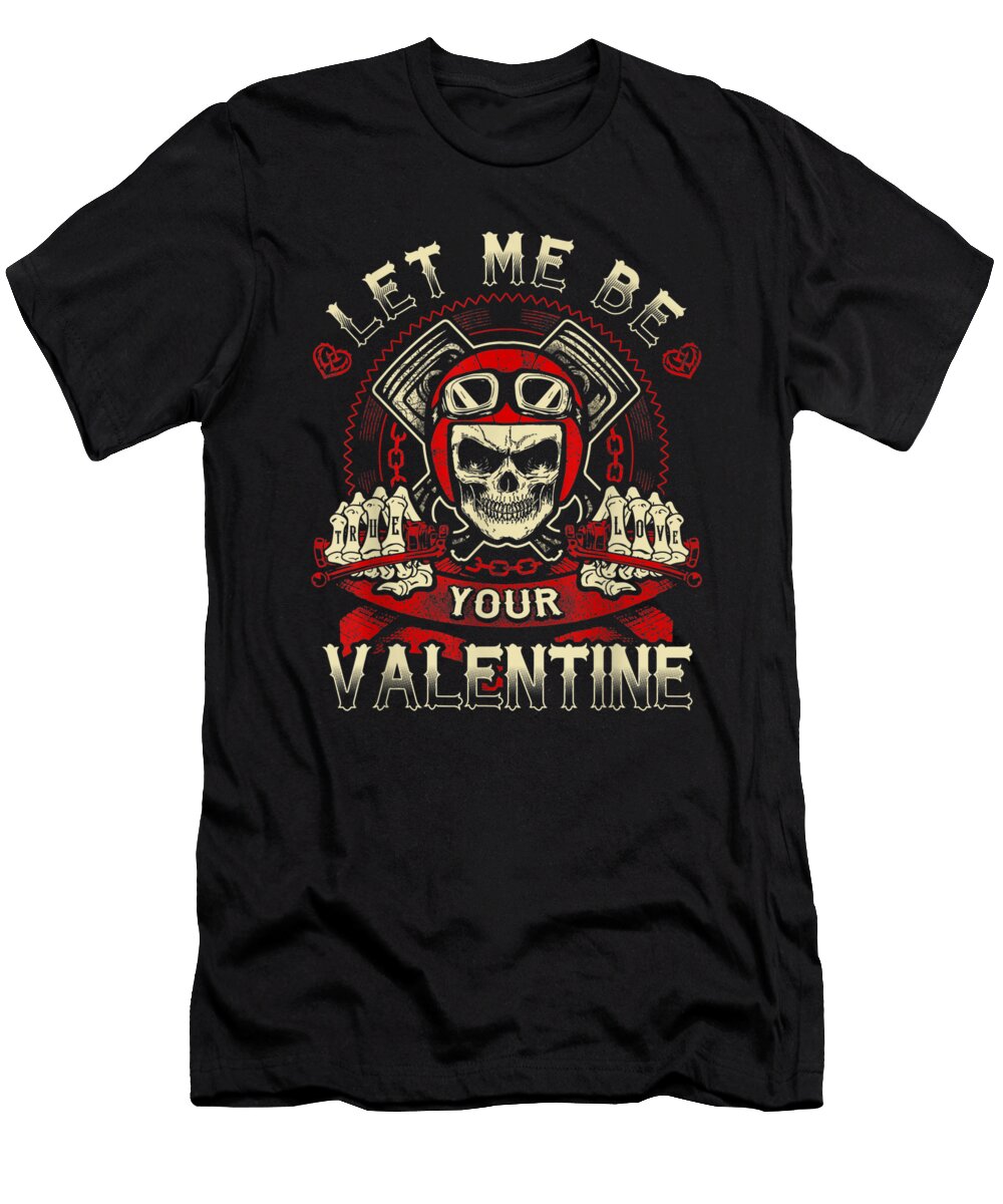 Biker Valentines Day Motorcycle Men Love Vintage Shannon Nelson Art T-Shirt