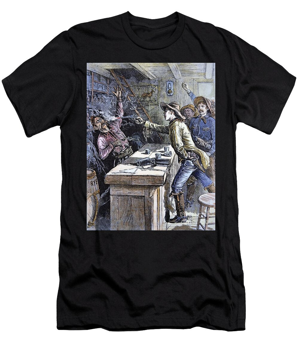Billy the Kid 1859 81 Shoots a Bartender in an Alleged Incident of 1880 Illustration From the Police Gazette American School T-Shirt