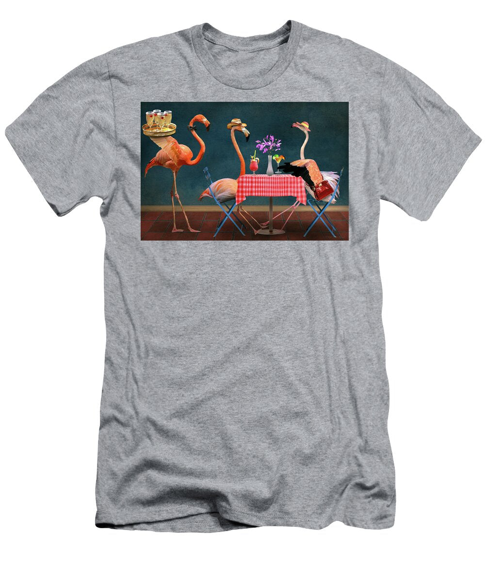 Bird Flamingo Wading Tables Mike Savad T-Shirt