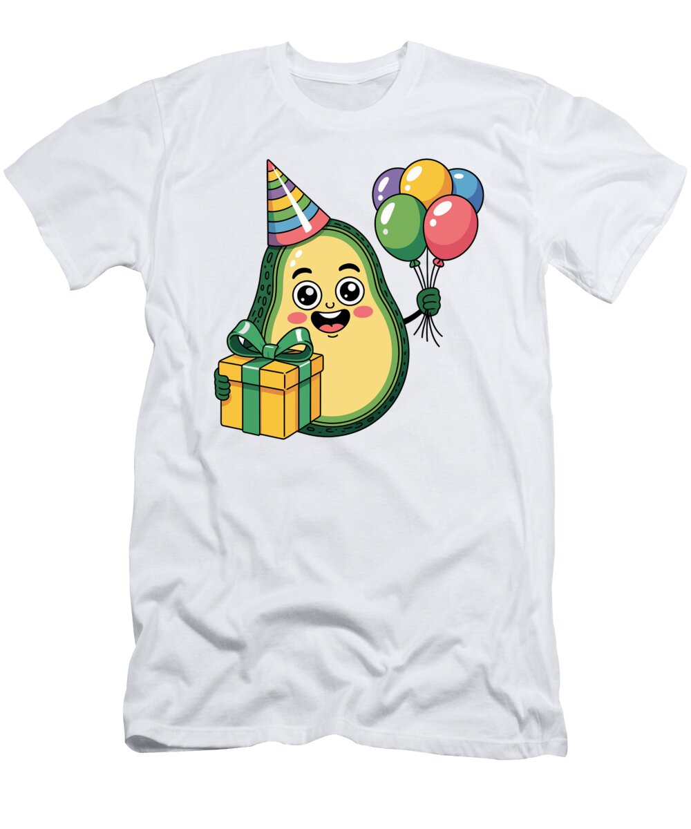 Birthday Avocado with Balloons Joanna Redesiuk T-Shirt