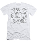 Black and White Seamless Doodle Pattern with Cute Doodle Lemons Sketch Hand Drawn Trendy Background Yevheniia Hulinska T-Shirt