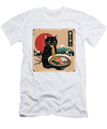 Black Cat Eating Ramen Murellos Design T-Shirt
