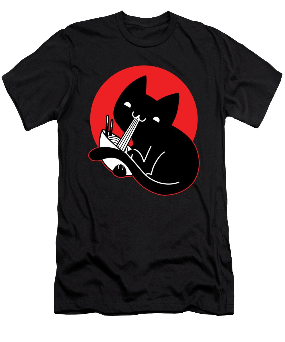 Black Cat Ramen Minimalist Me T-Shirt