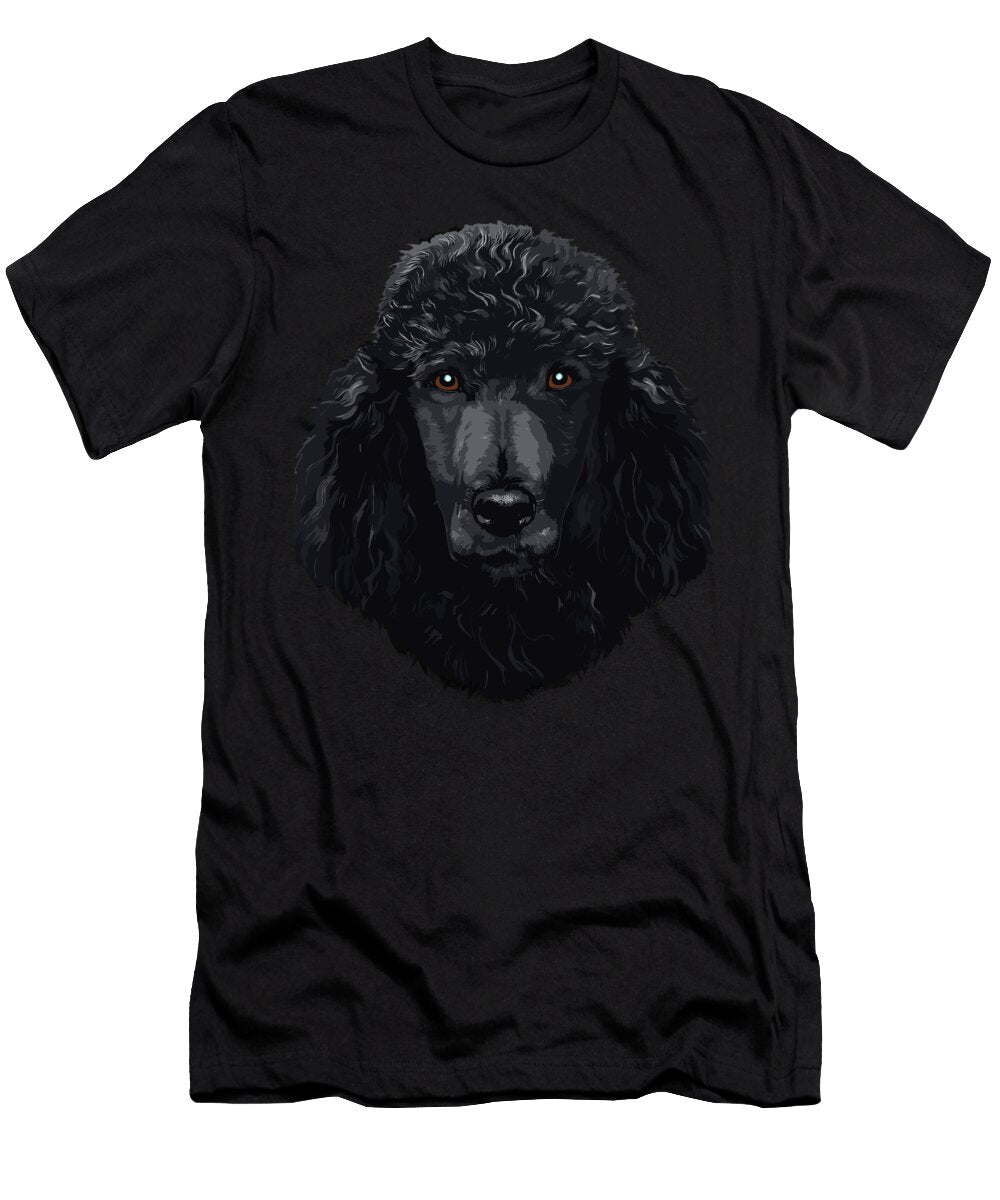 Black Poodle Dog Face 1 T-Shirt