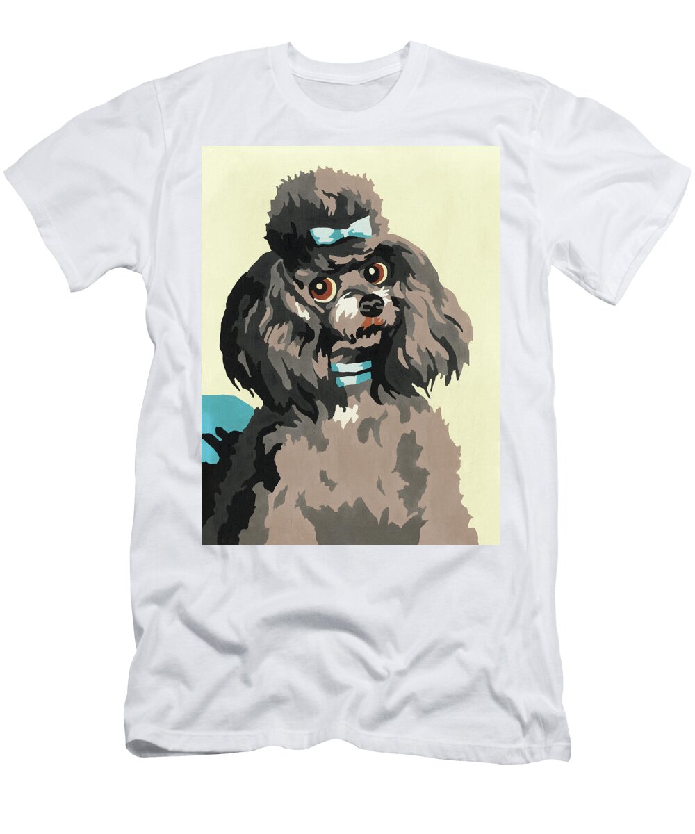 Black Poodle with Bow Csa Images T-Shirt