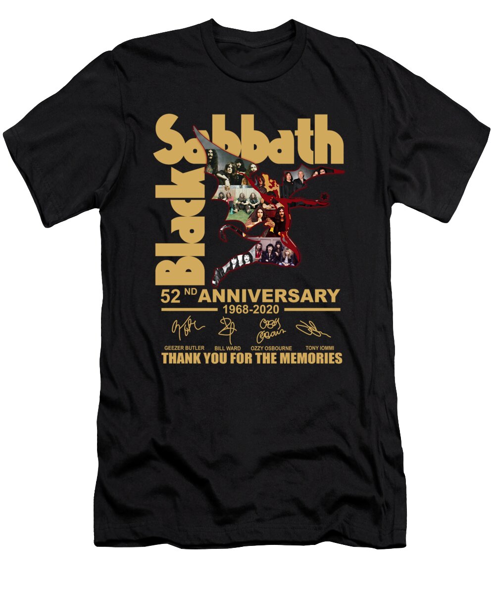 Black Sabbath 1968 2020 52nd Anniversary Thank You for the Memories Signature Th T-Shirt