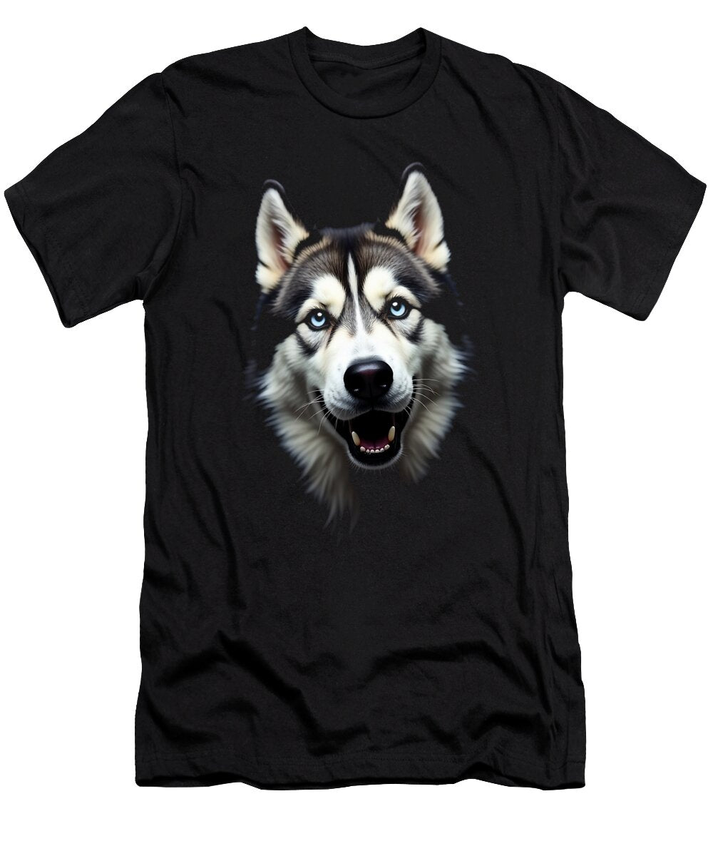 Black Siberian Husky Dog Husky Face Sophie Eleanor T-Shirt