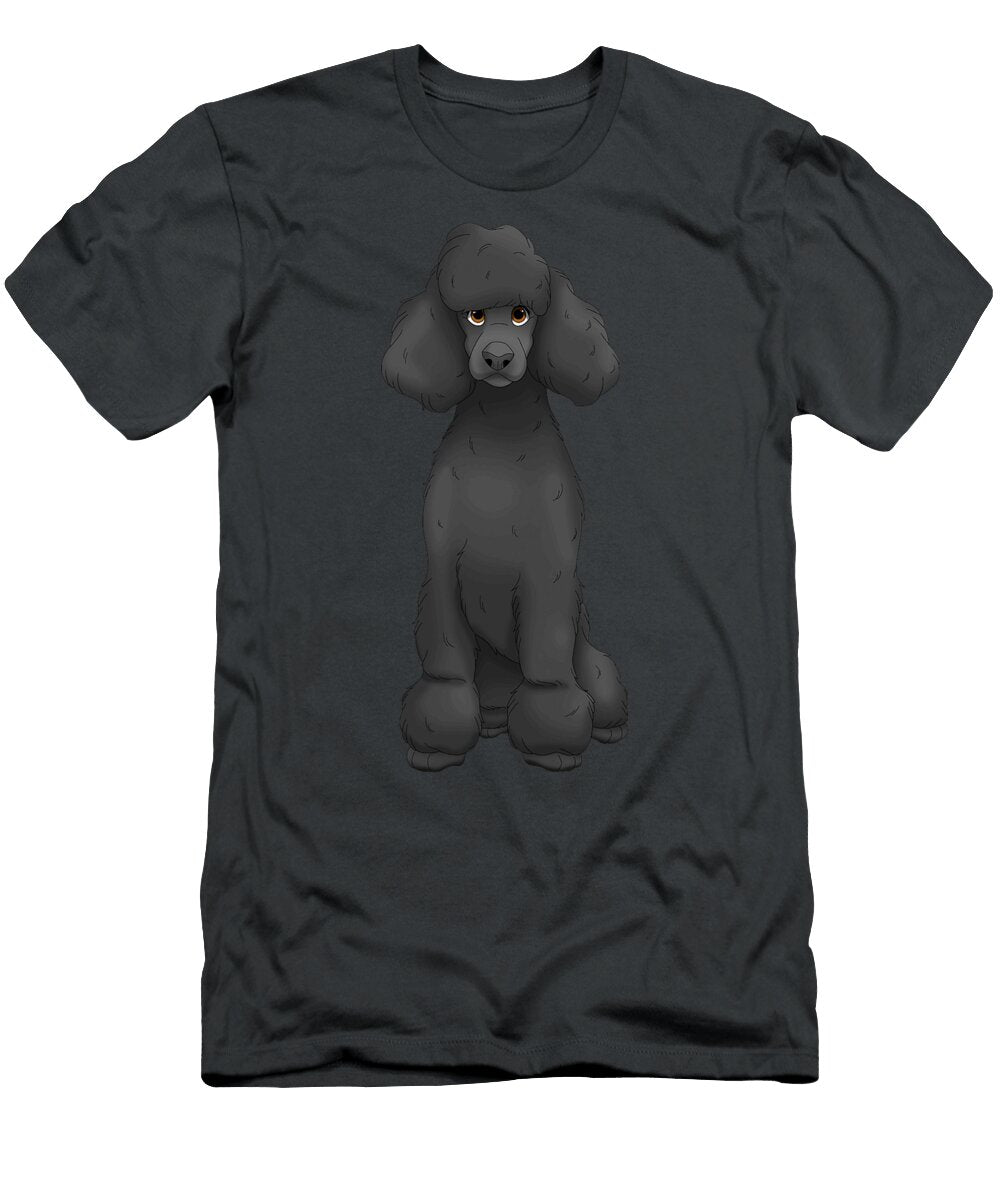 Black Standard Poodle Dog Studi Alex T-Shirt