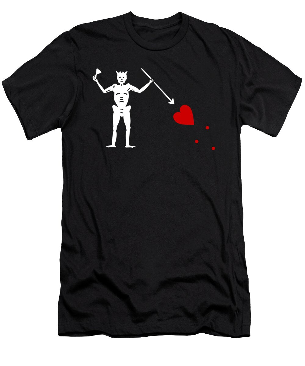 Blackbeard Flag Jolly Roger Skull and Crossbones Shannon Nelson Art T-Shirt