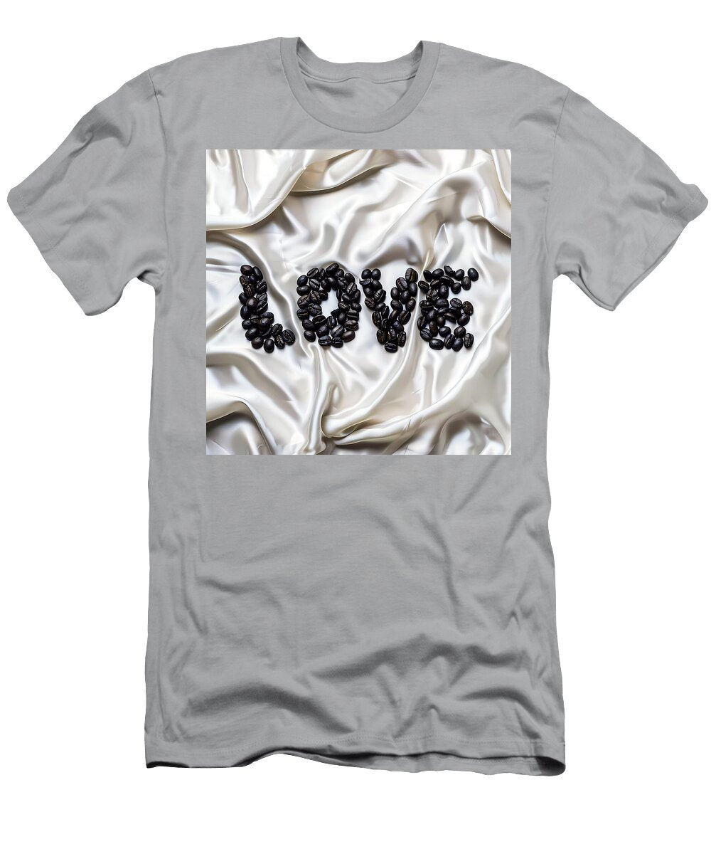 Blackcoffeebeansaswordloveonwhitesilkbackground1 Andre Petrov T-Shirt