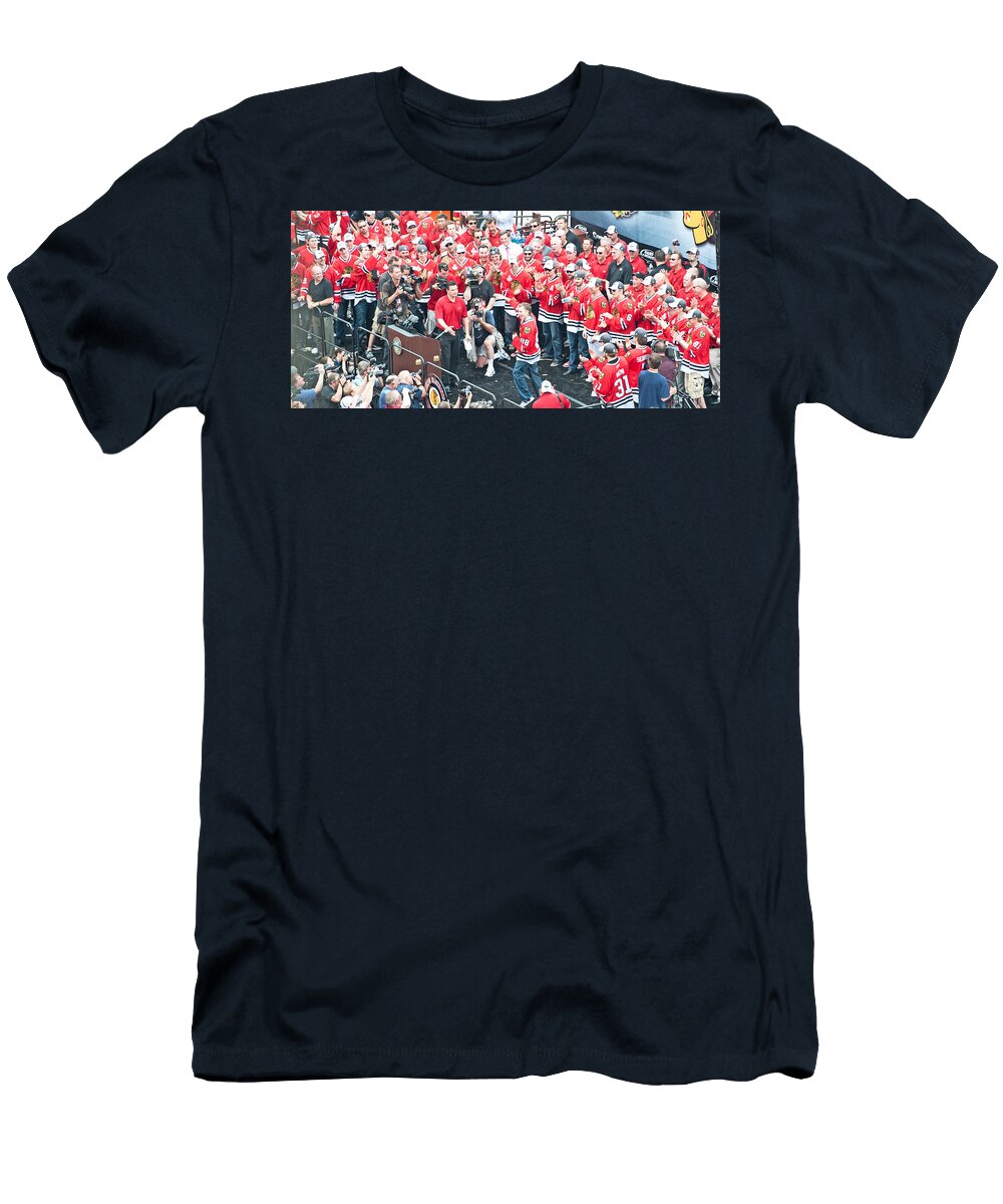 Blackhawks Celebration Kane Curtiss Messer T-Shirt