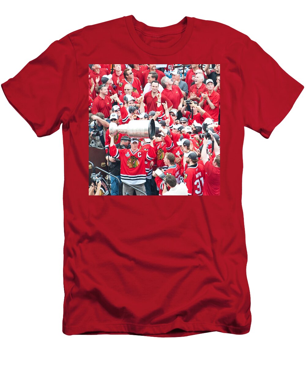 Blackhawks Celebration Toews Curtiss Messer T-Shirt