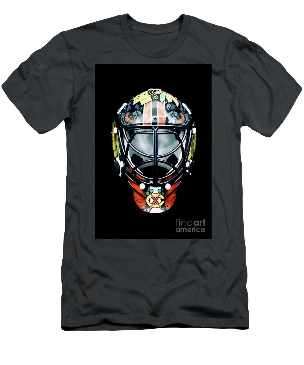 Blackhawks Hockey Team Colorful Hockey Goalie Mask Douglas Sacha T-Shirt