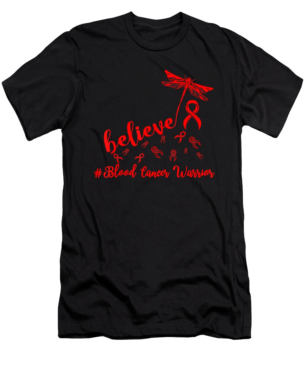 Blood Cancer Warrior Dragonfly Believe Hope Shannon Nelson Art T-Shirt