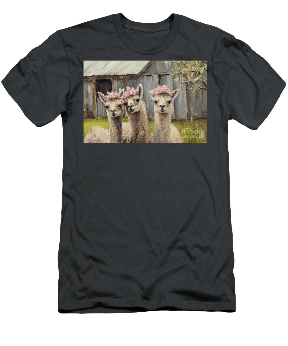 Blossoming Llamas Tina Lecour T-Shirt